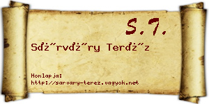 Sárváry Teréz névjegykártya