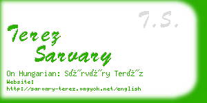 terez sarvary business card